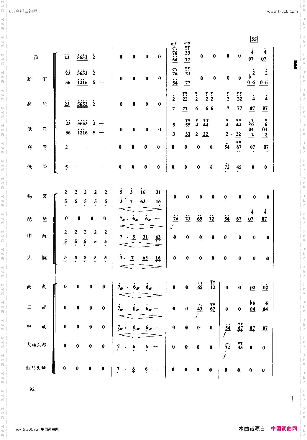 彩云追月民乐总谱