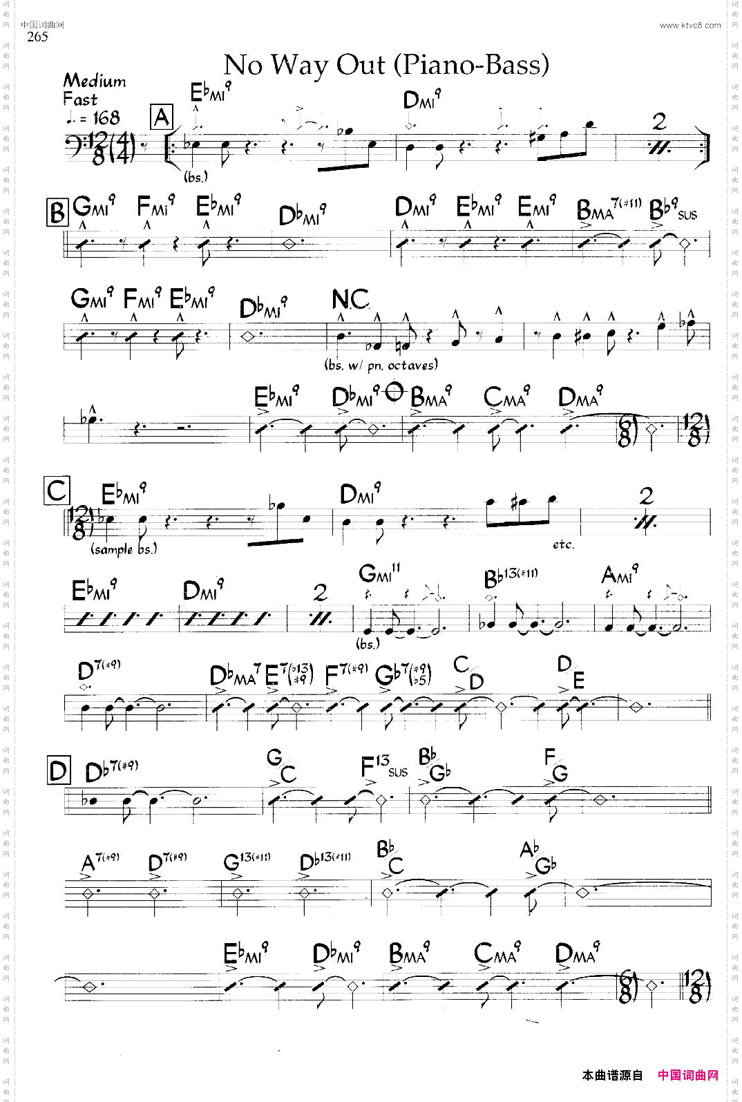 NoWayOut爵士钢琴曲_No Way Out爵士钢琴曲