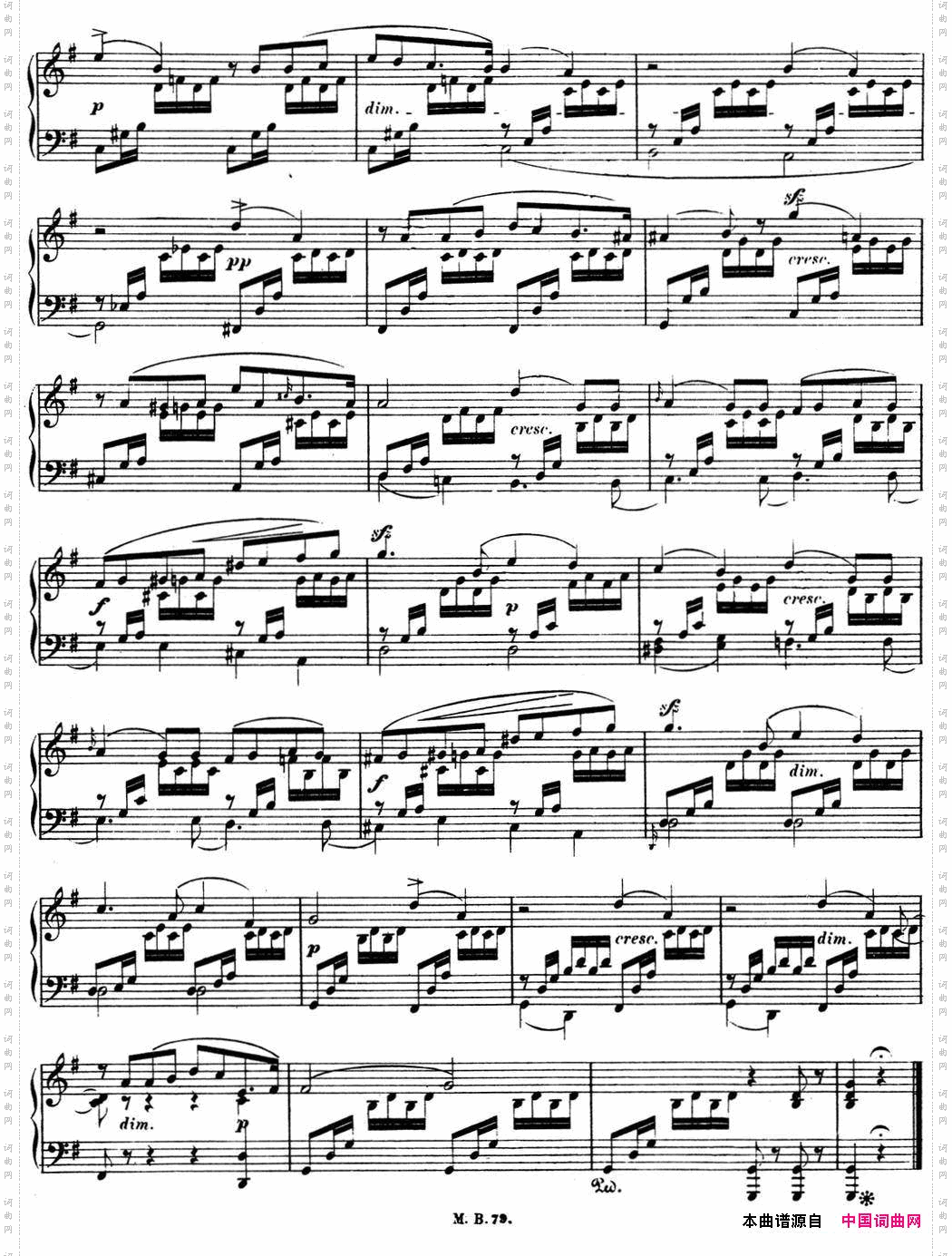 门德尔松无词歌Op.62NO.1