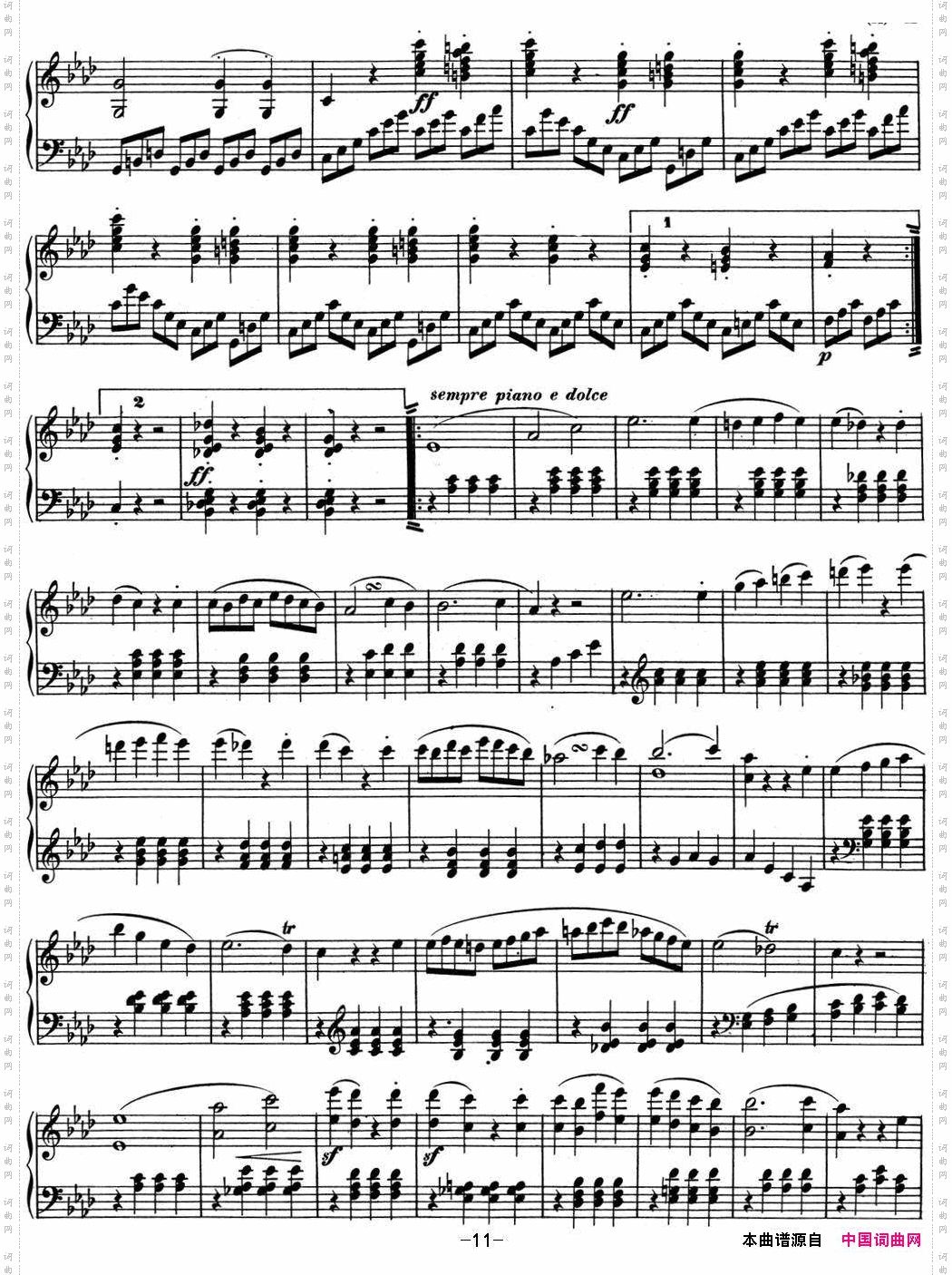 贝多芬钢琴奏鸣曲01f小调Op.2No.1Fminor
