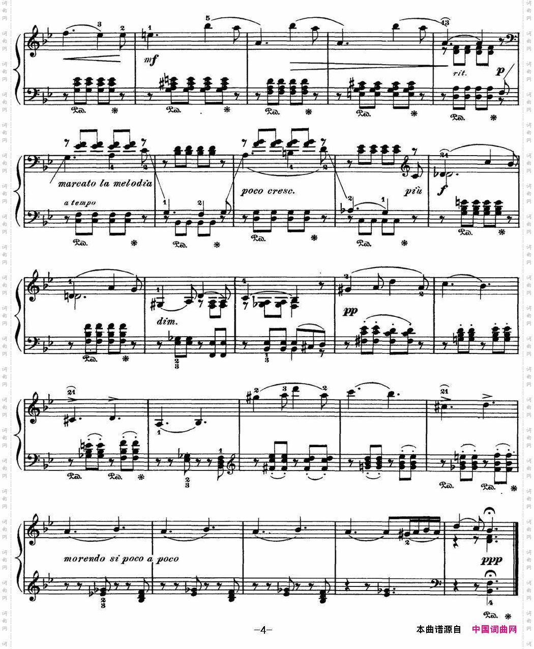 柴可夫斯基四季4月松雪草降B大调SnowdropBflatmajor