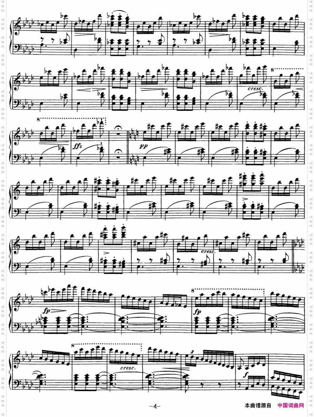 舒伯特降f小调即兴曲D.935，Op.142NO.4