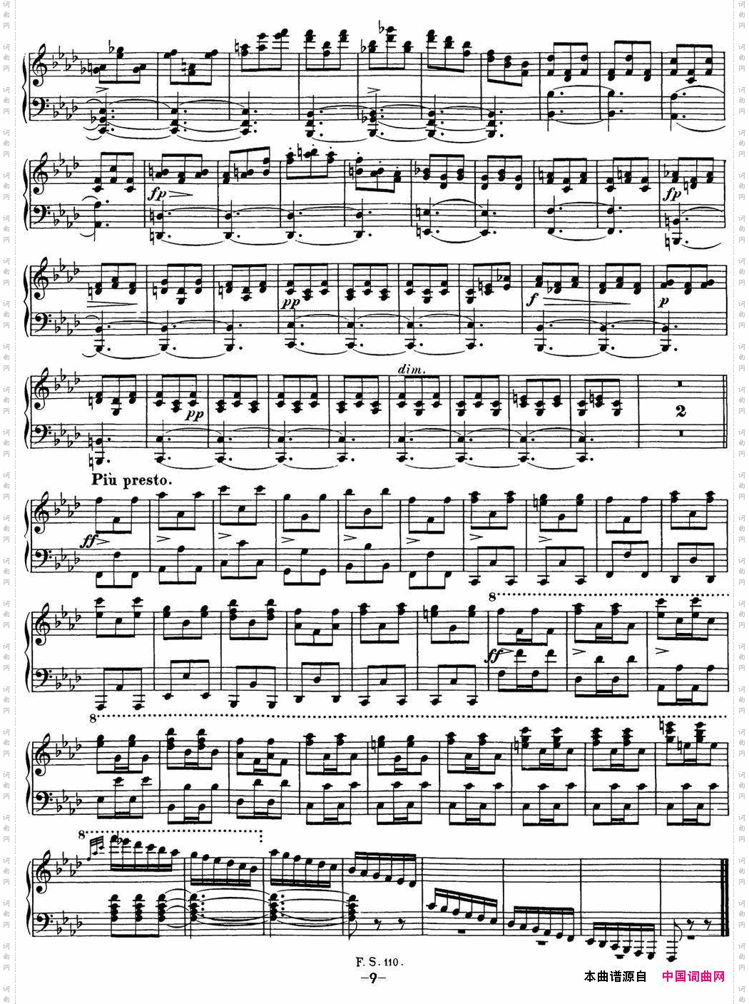 舒伯特降f小调即兴曲D.935，Op.142NO.4