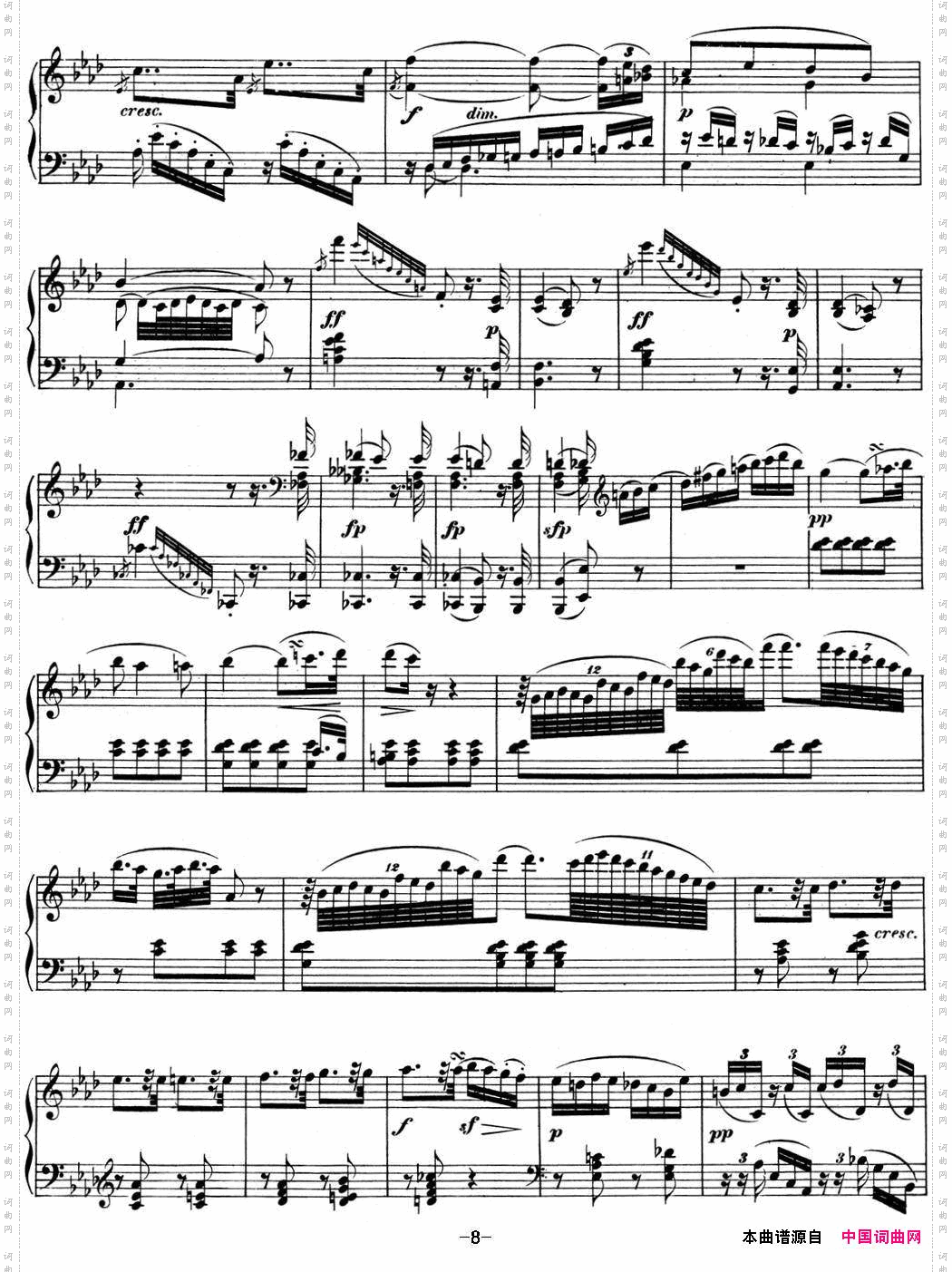 贝多芬钢琴奏鸣曲05c小调Op.10No.1Cminor