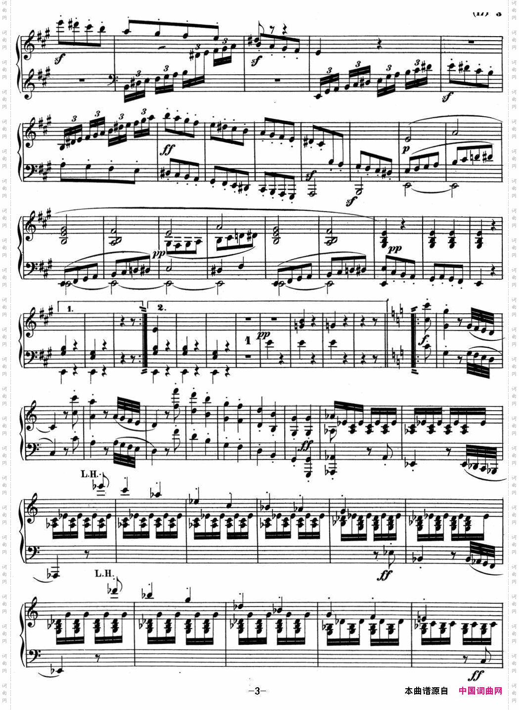 贝多芬钢琴奏鸣曲02A大调Op.2No.2Amajor