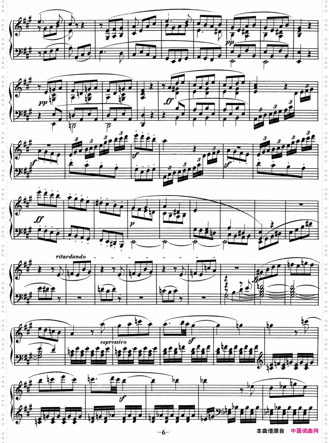 贝多芬钢琴奏鸣曲02A大调Op.2No.2Amajor