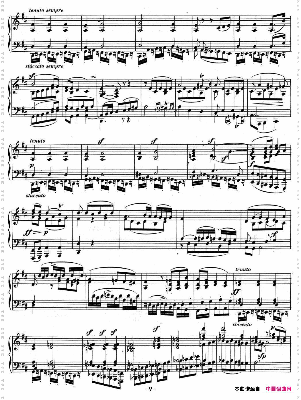 贝多芬钢琴奏鸣曲02A大调Op.2No.2Amajor