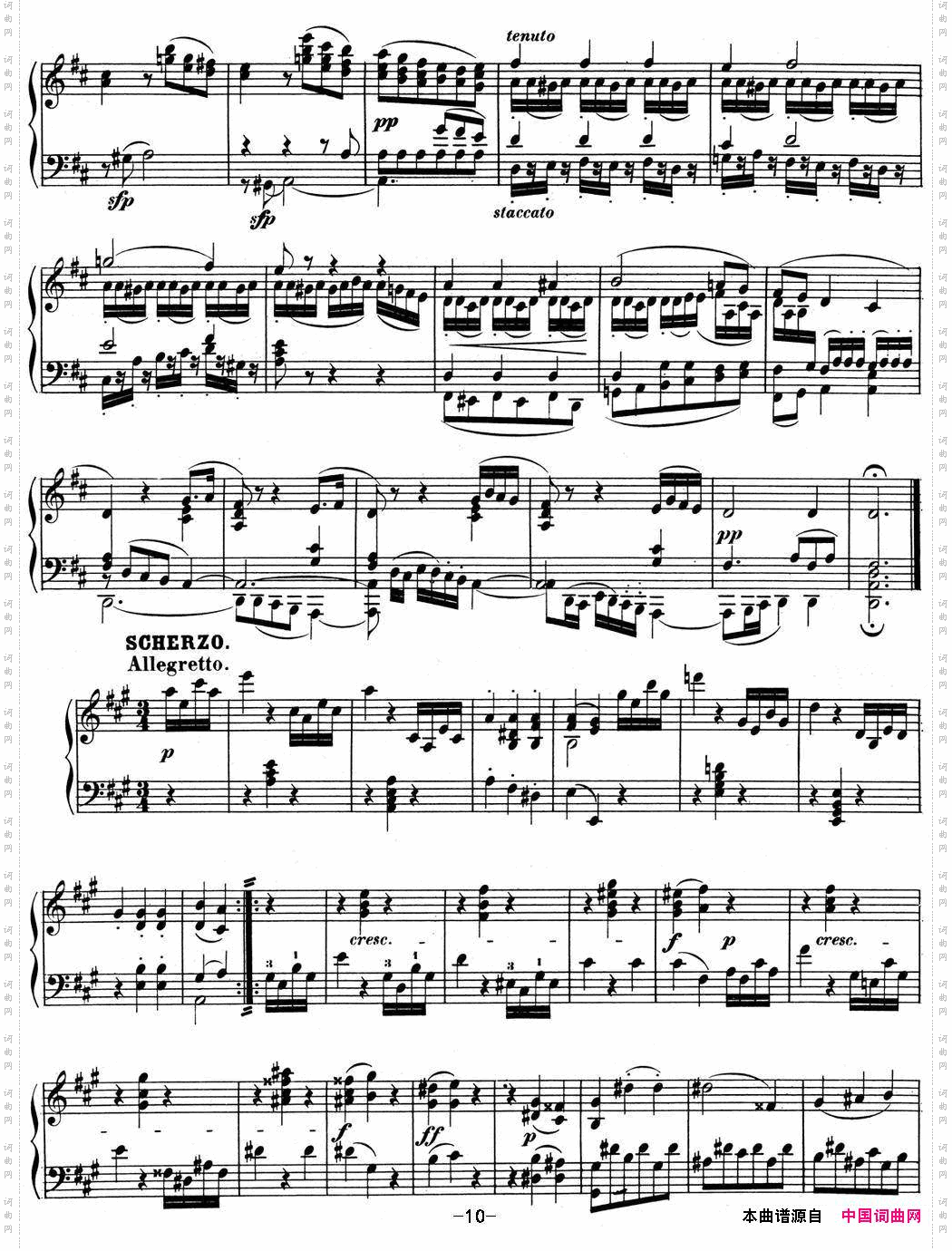 贝多芬钢琴奏鸣曲02A大调Op.2No.2Amajor