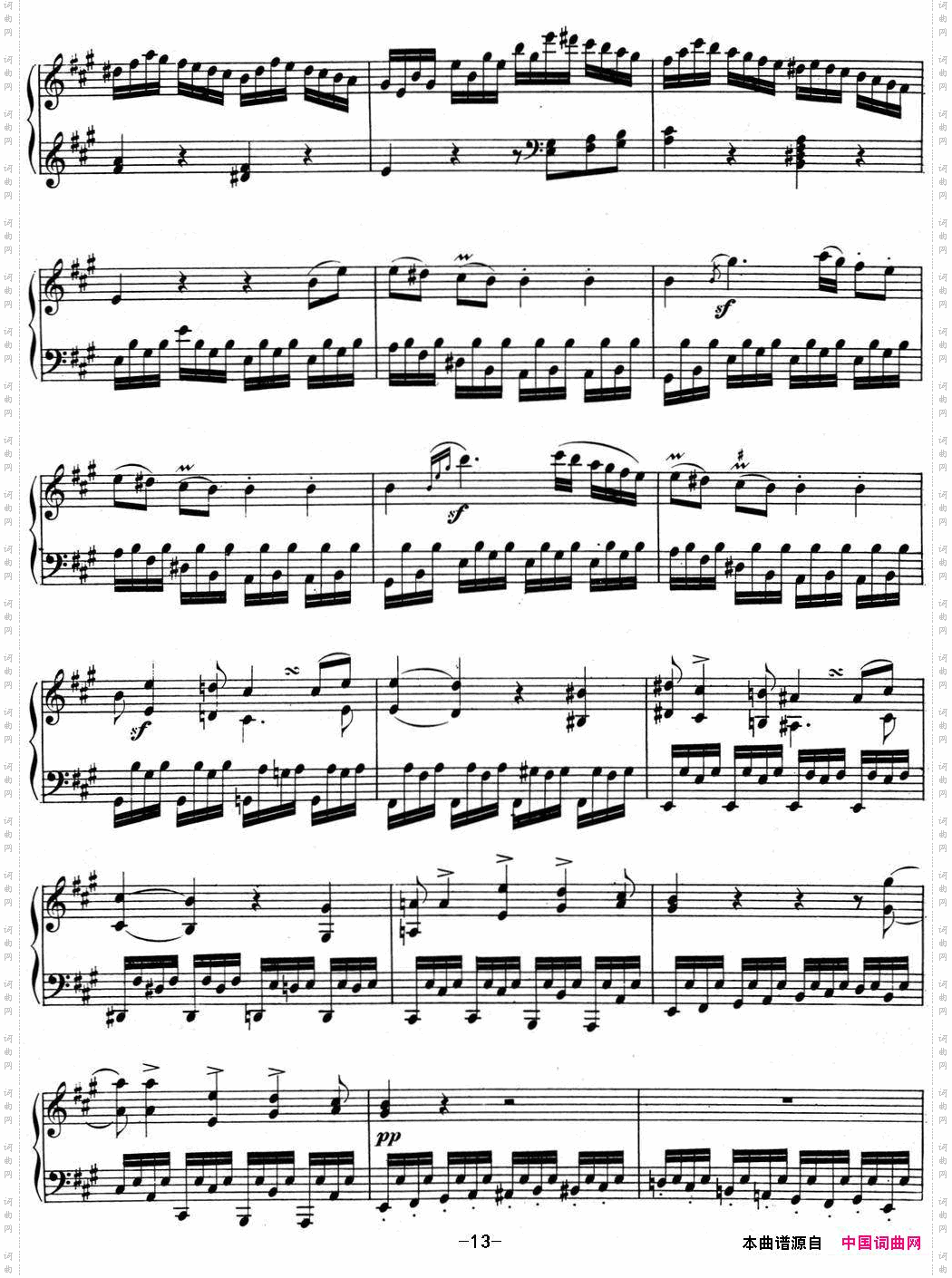 贝多芬钢琴奏鸣曲02A大调Op.2No.2Amajor