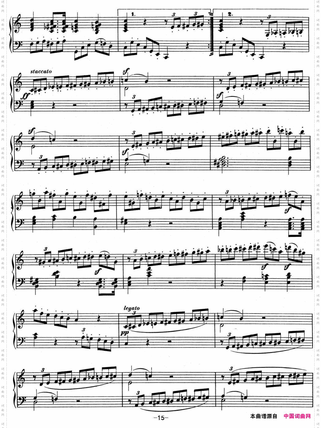 贝多芬钢琴奏鸣曲02A大调Op.2No.2Amajor