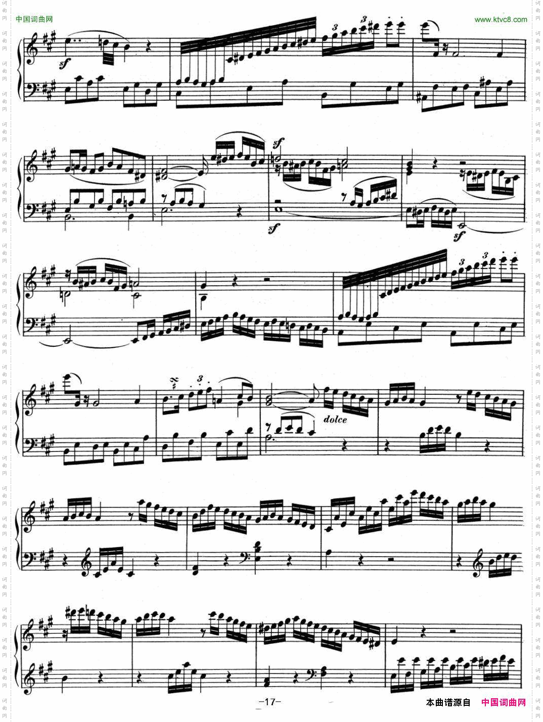 贝多芬钢琴奏鸣曲02A大调Op.2No.2Amajor