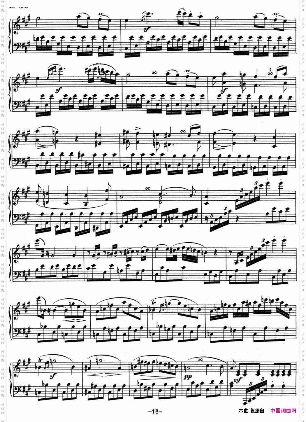 贝多芬钢琴奏鸣曲02A大调Op.2No.2Amajor