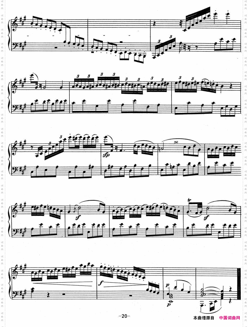 贝多芬钢琴奏鸣曲02A大调Op.2No.2Amajor