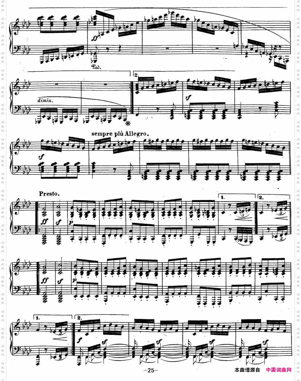 贝多芬钢琴奏鸣曲23热情f小调Op.57Fminor