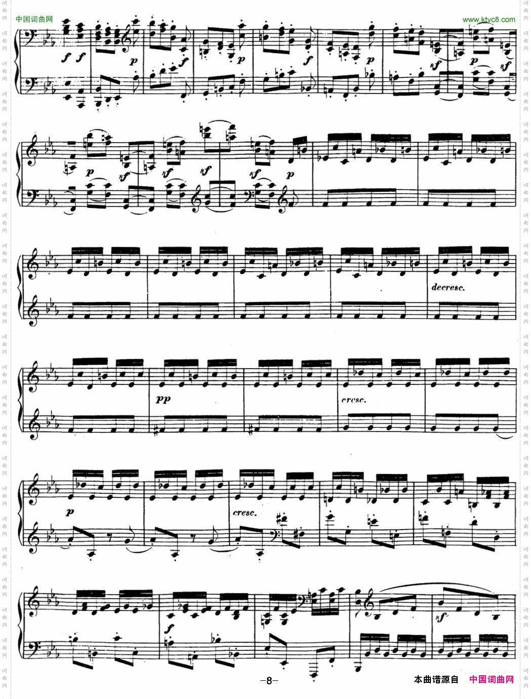 贝多芬钢琴奏鸣曲13幻想奏鸣曲降E大调Op.27No.1E-flatmajor