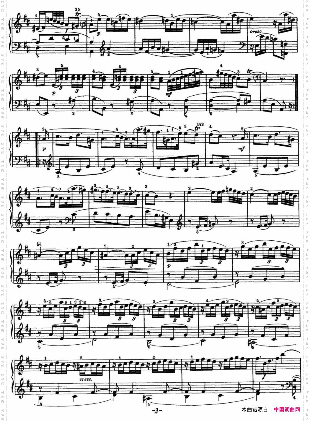 海顿钢琴奏鸣曲HobXVI14PartitaDmajor