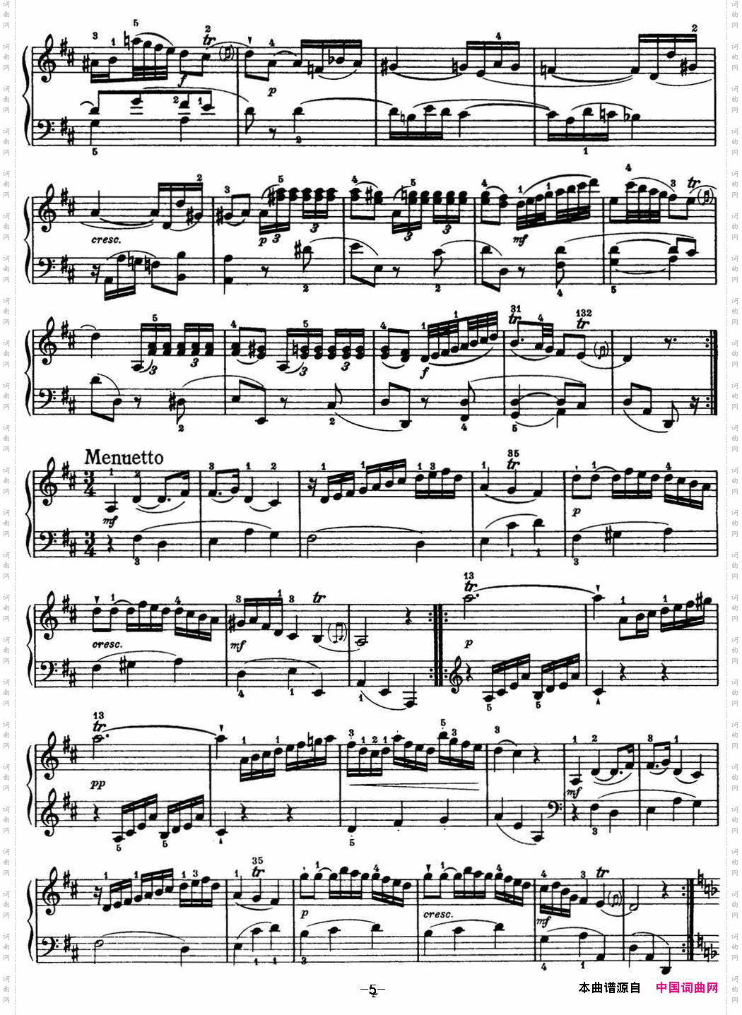 海顿钢琴奏鸣曲HobXVI14PartitaDmajor