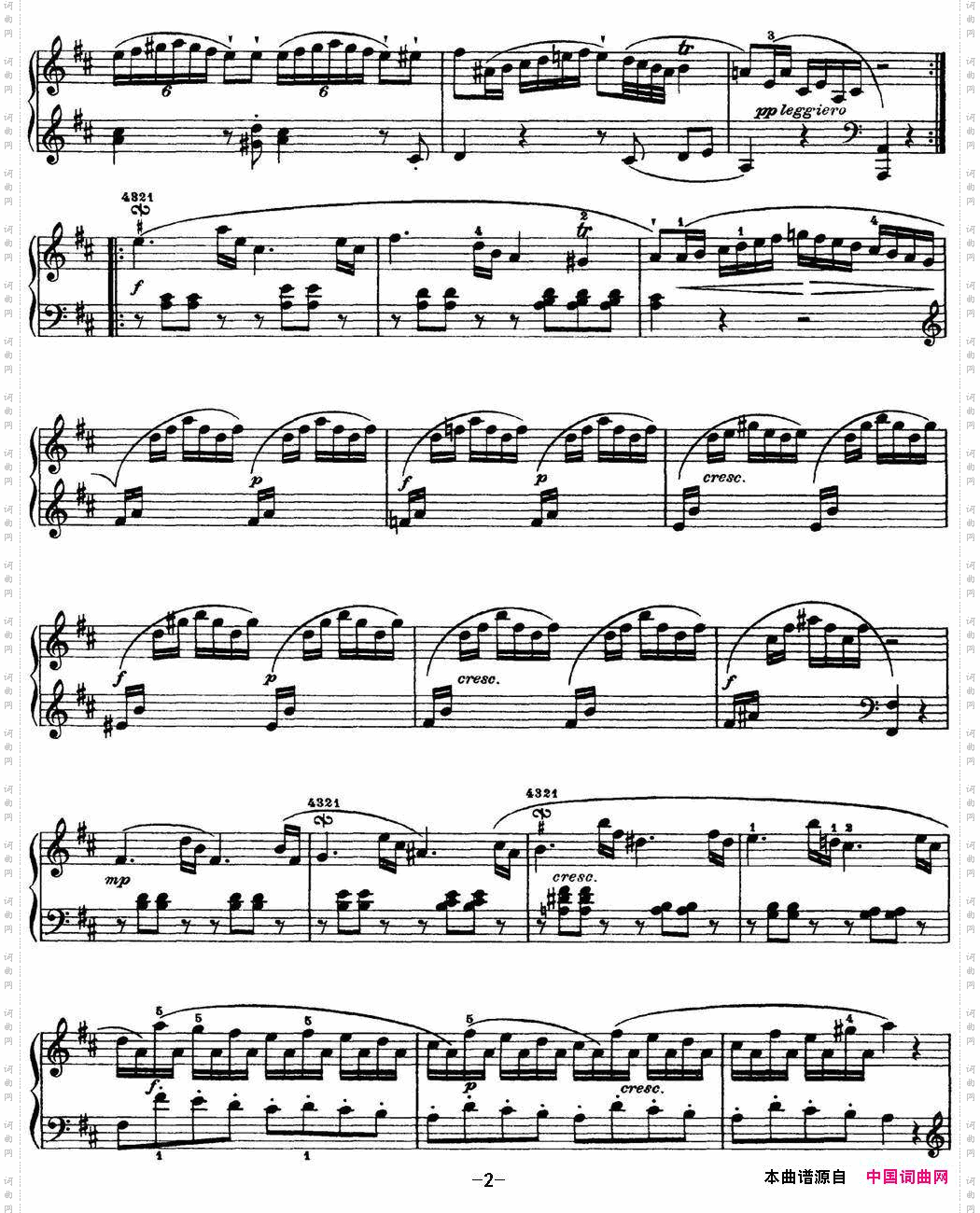 海顿钢琴奏鸣曲HobXVI4DivertimentoDmajor