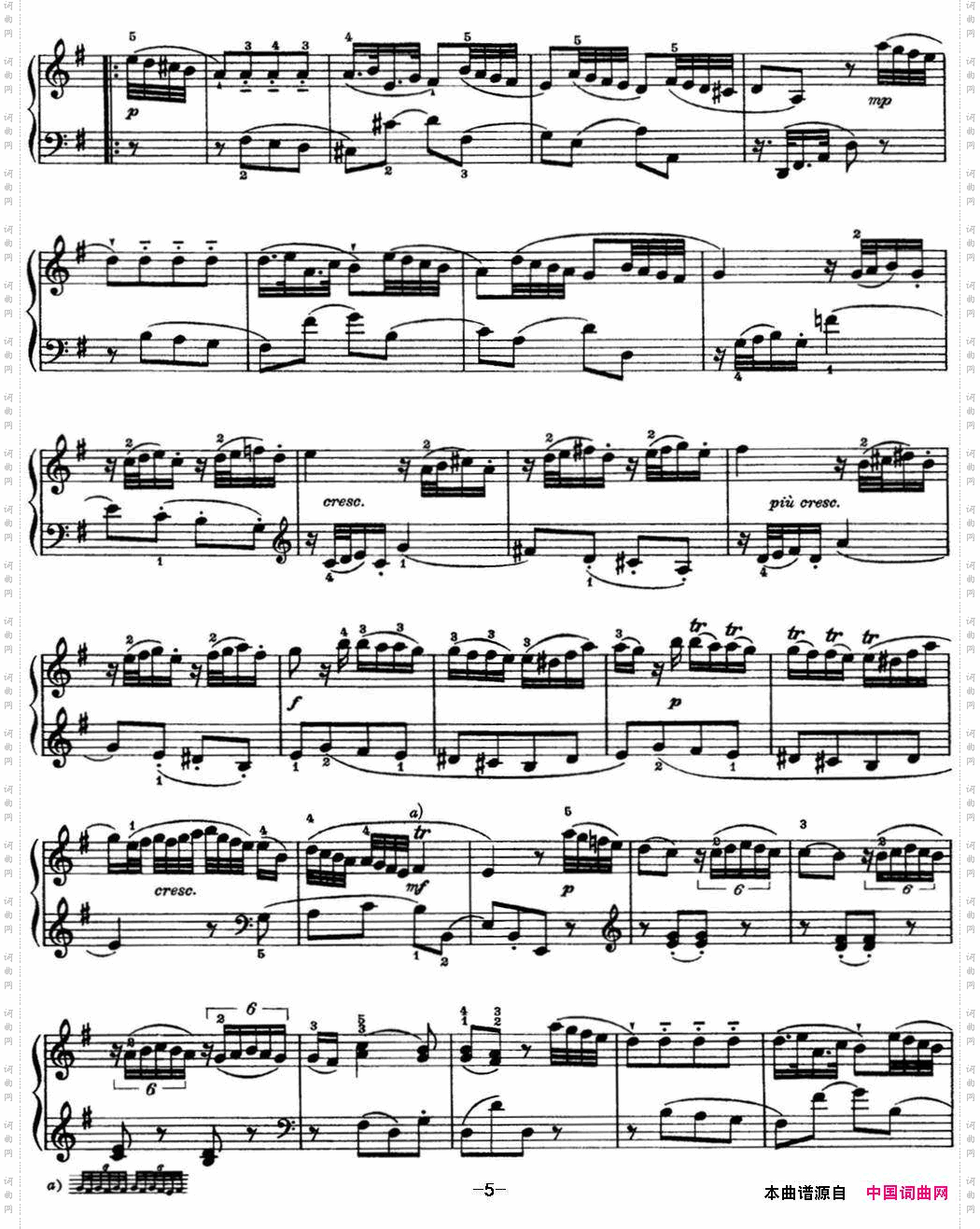海顿钢琴奏鸣曲HobXVI3DivertimentoCmajor