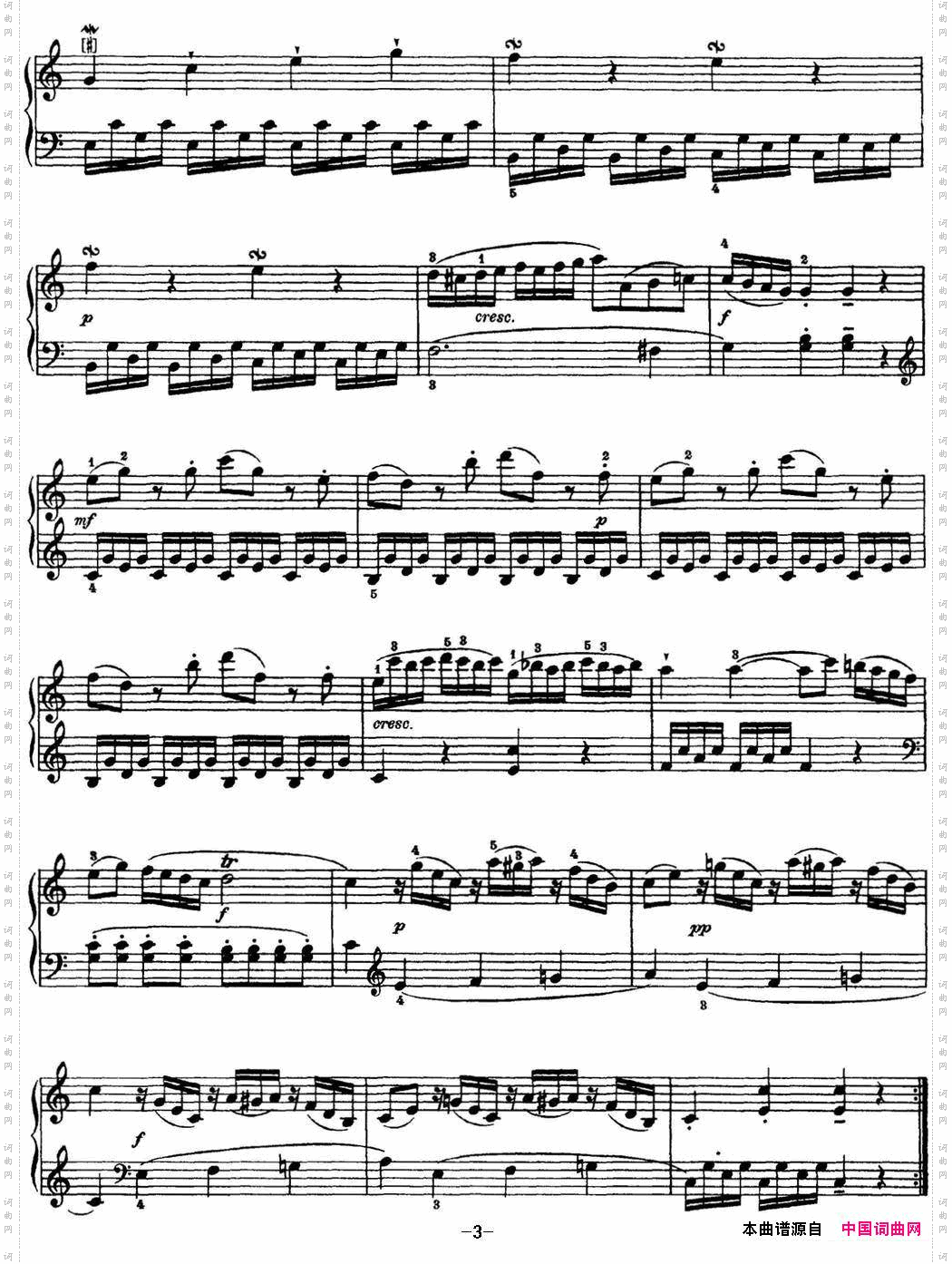 海顿钢琴奏鸣曲HobXVI1DivertimentoCmajor