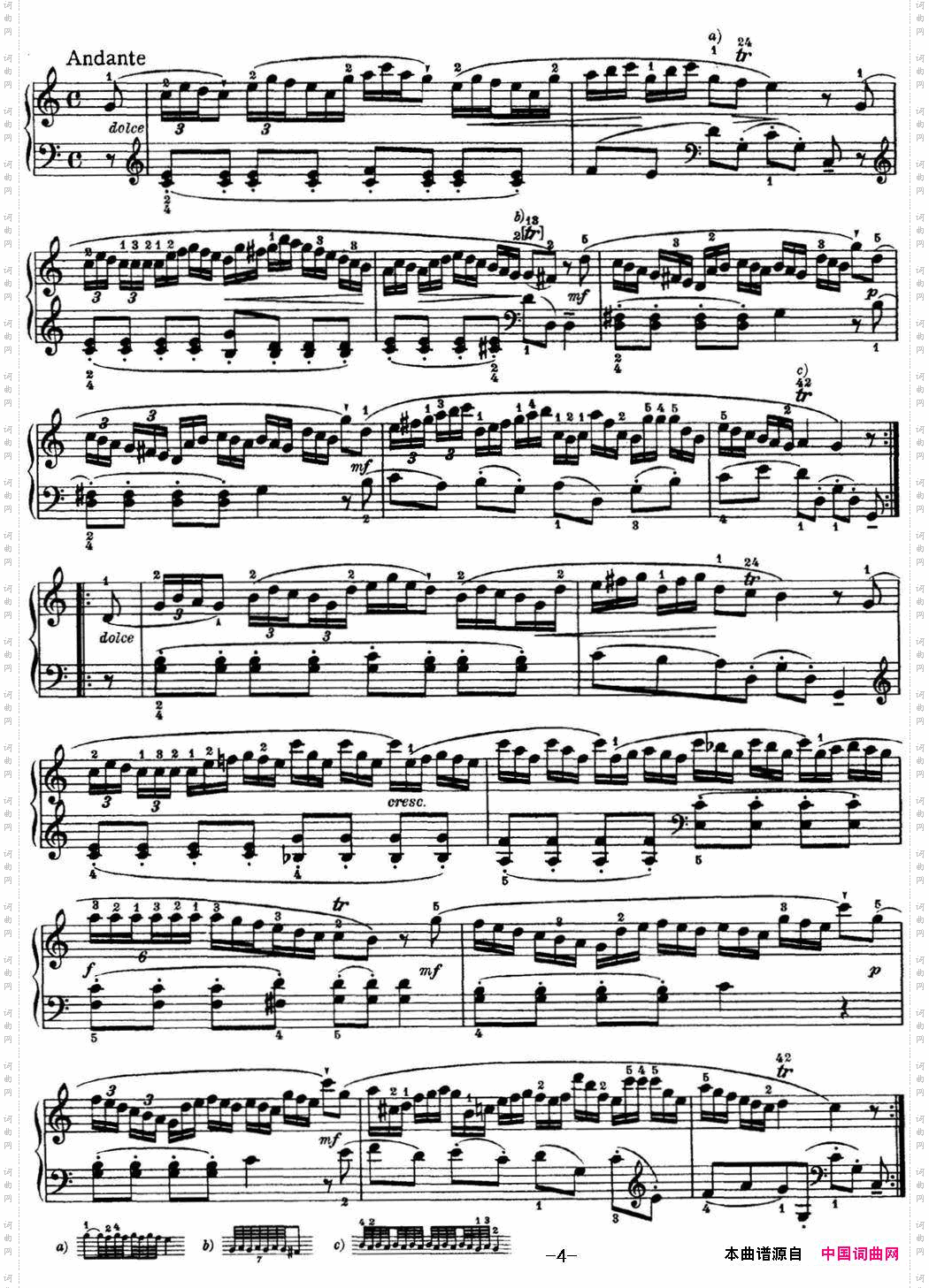 海顿钢琴奏鸣曲HobXVI1DivertimentoCmajor