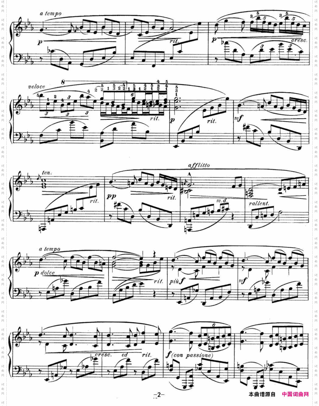 希曼诺夫斯基9首钢琴前奏曲Op.1No.7