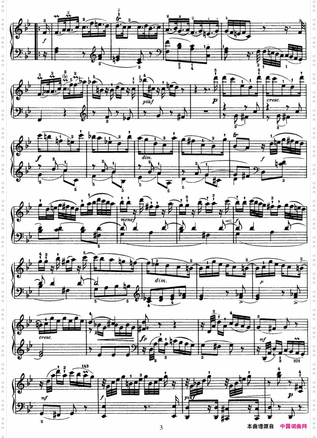 海顿钢琴奏鸣曲HobXVI18inB-flatmajor