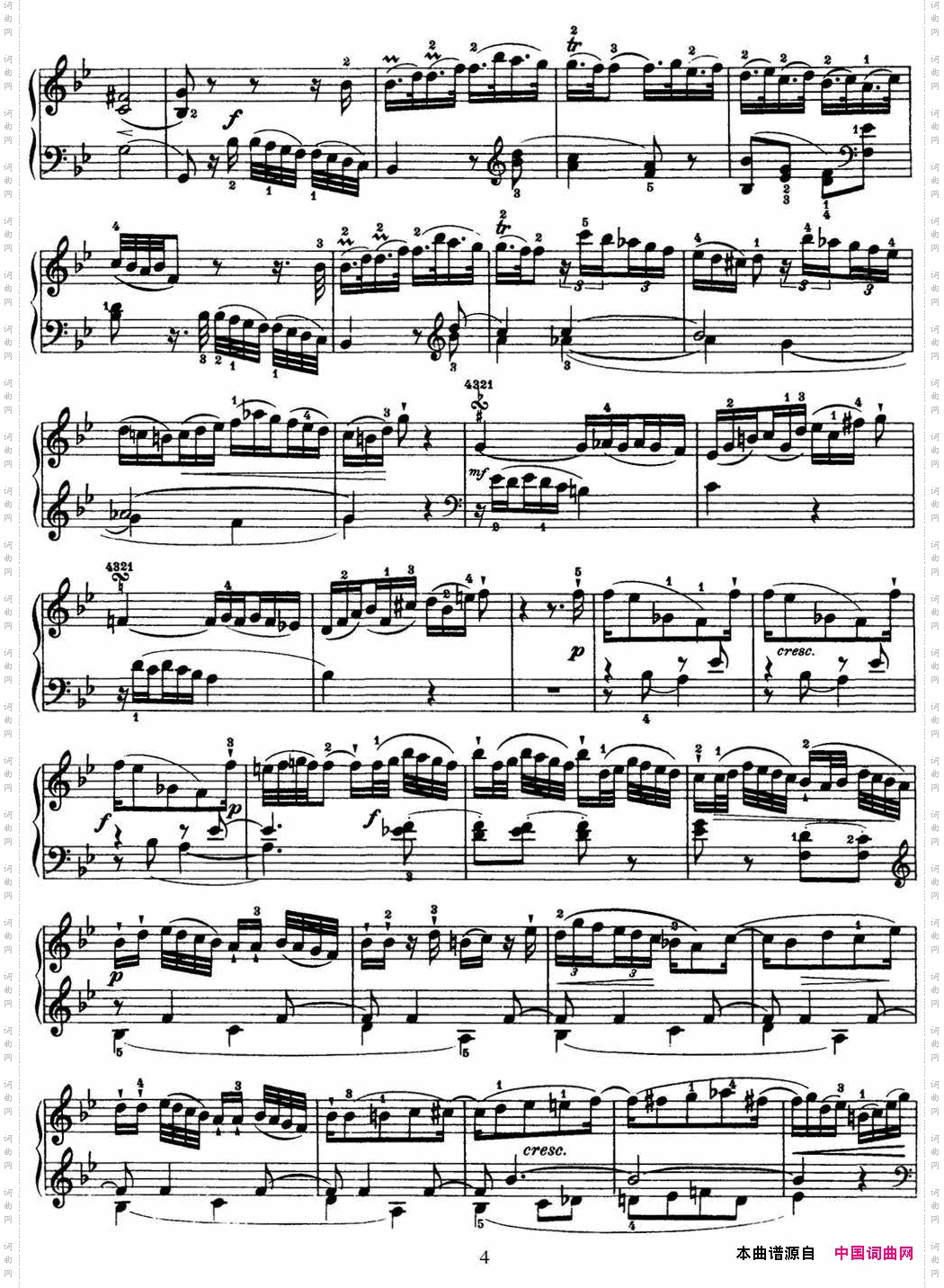 海顿钢琴奏鸣曲HobXVI18inB-flatmajor