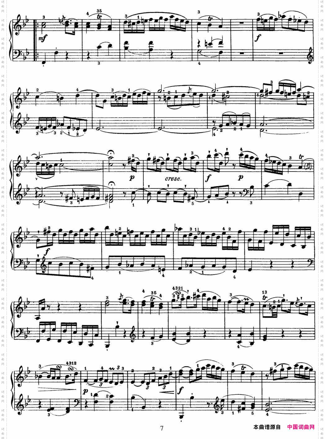 海顿钢琴奏鸣曲HobXVI18inB-flatmajor