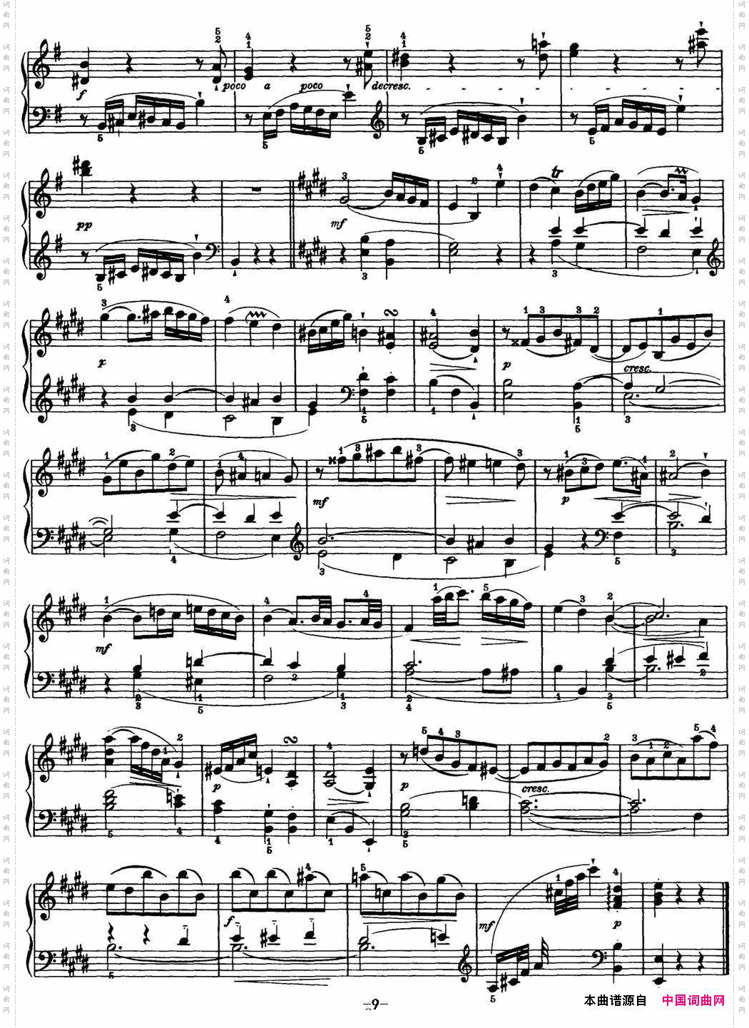 海顿钢琴奏鸣曲HobXVI22inEmajor