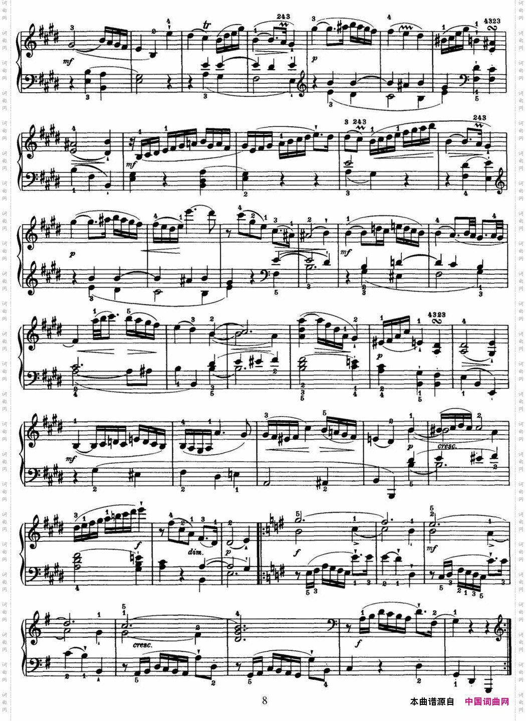 海顿钢琴奏鸣曲HobXVI22inEmajor