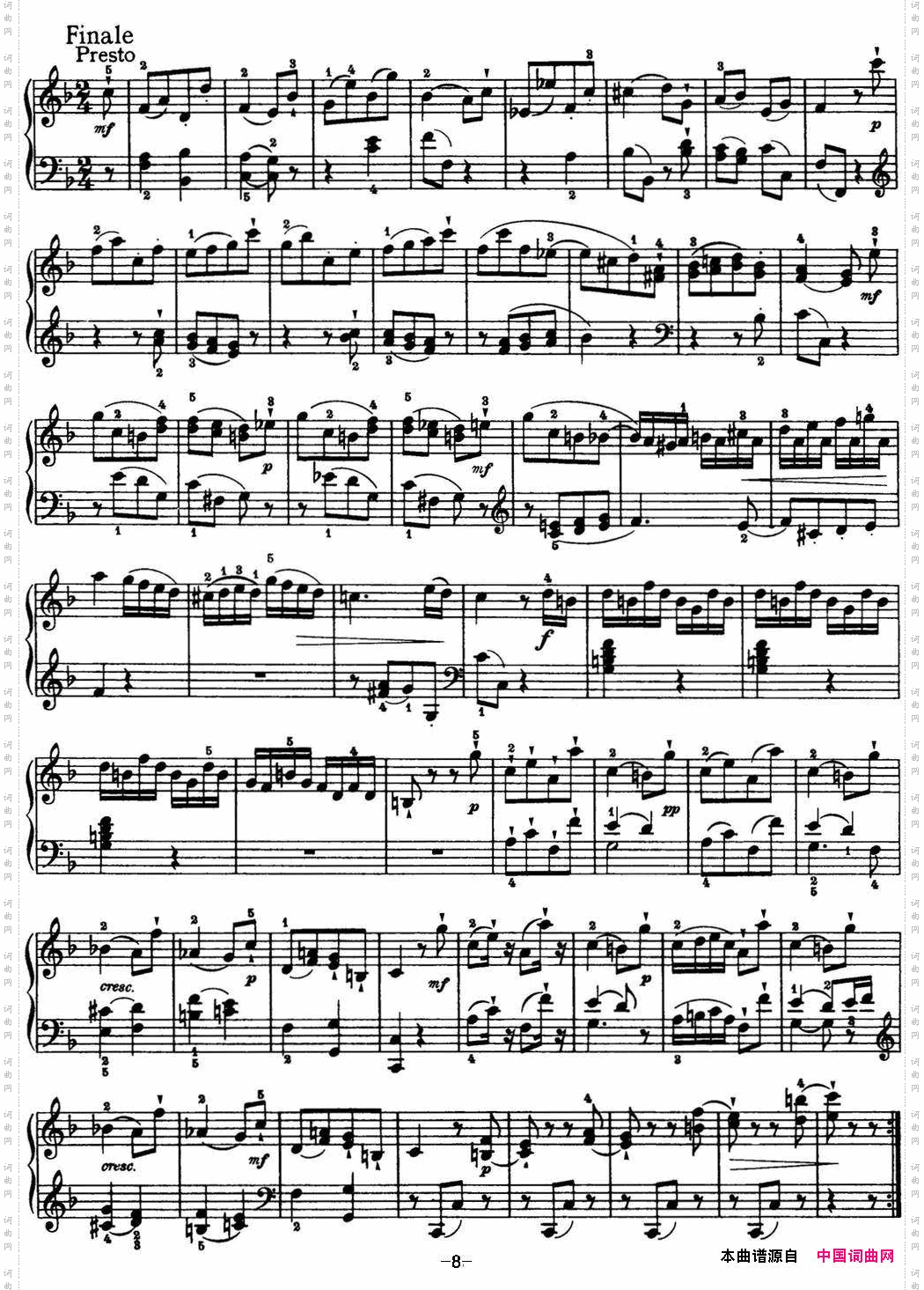 海顿钢琴奏鸣曲HobXVI23inFmajor