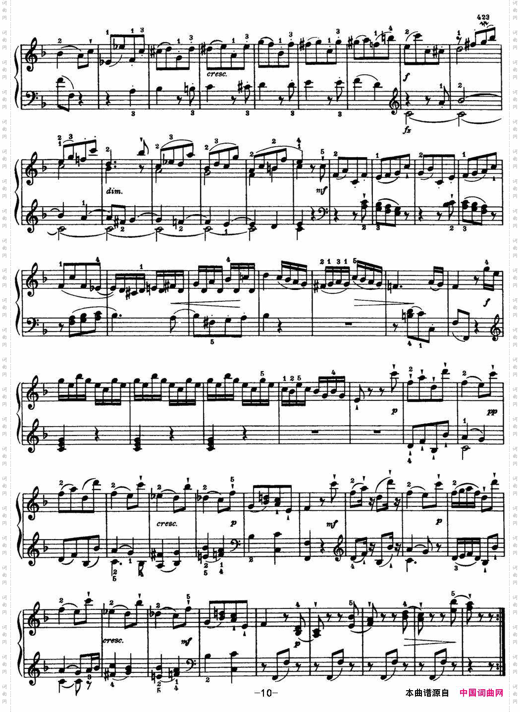 海顿钢琴奏鸣曲HobXVI23inFmajor