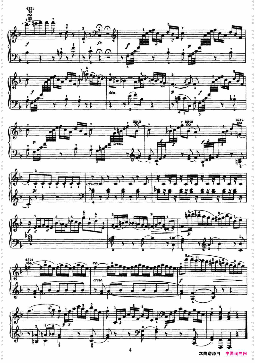 海顿钢琴奏鸣曲HobXVI29inFmajor