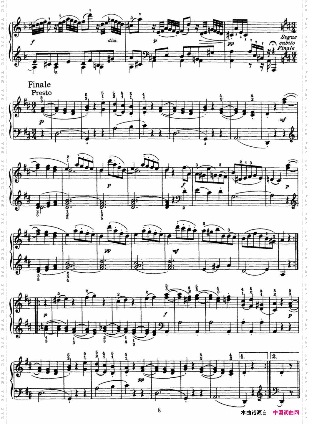 海顿钢琴奏鸣曲HobXVI24inDmajor