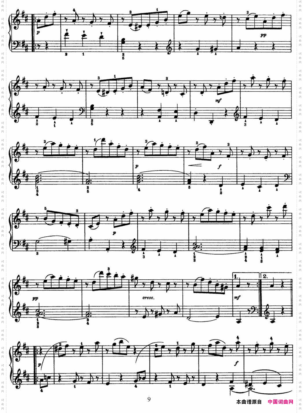 海顿钢琴奏鸣曲HobXVI24inDmajor