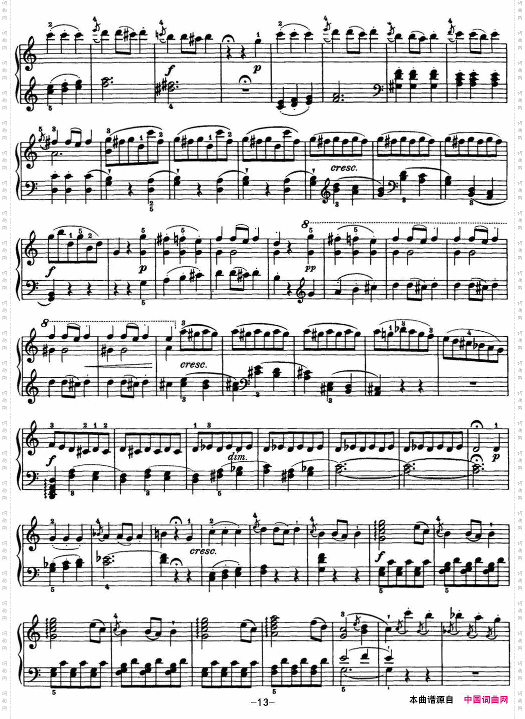 海顿钢琴奏鸣曲HobXVI50inCmajor