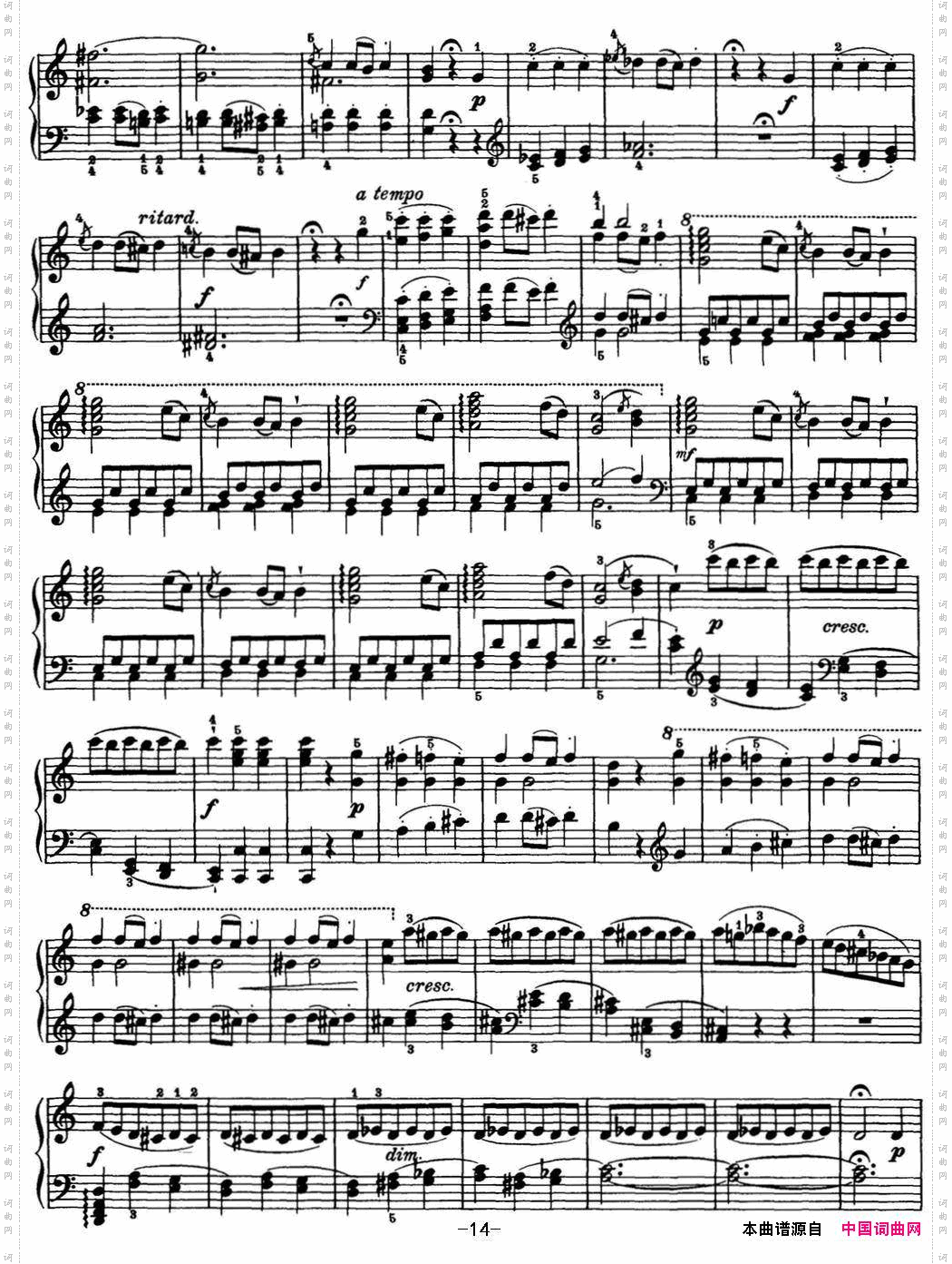 海顿钢琴奏鸣曲HobXVI50inCmajor