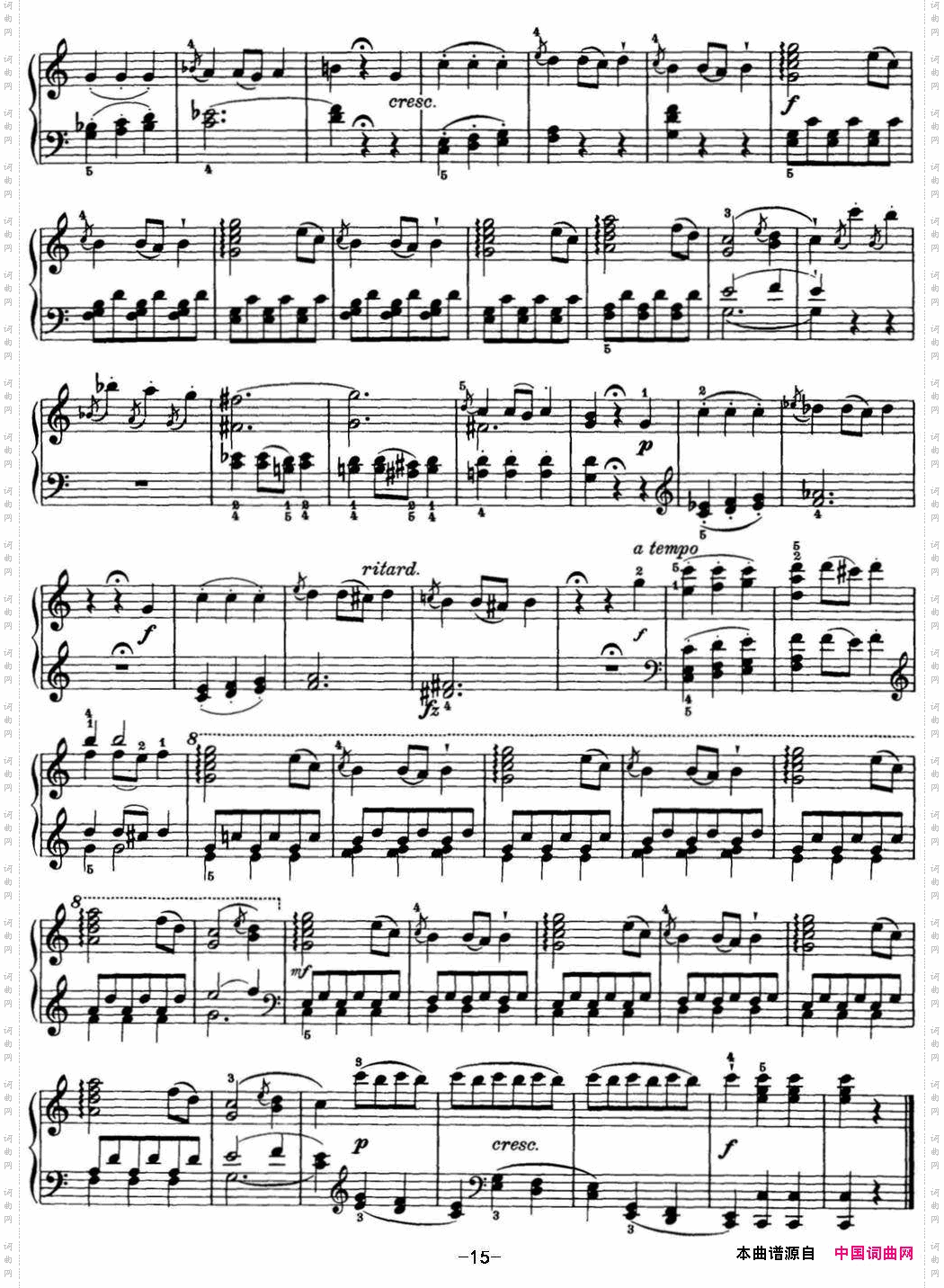 海顿钢琴奏鸣曲HobXVI50inCmajor