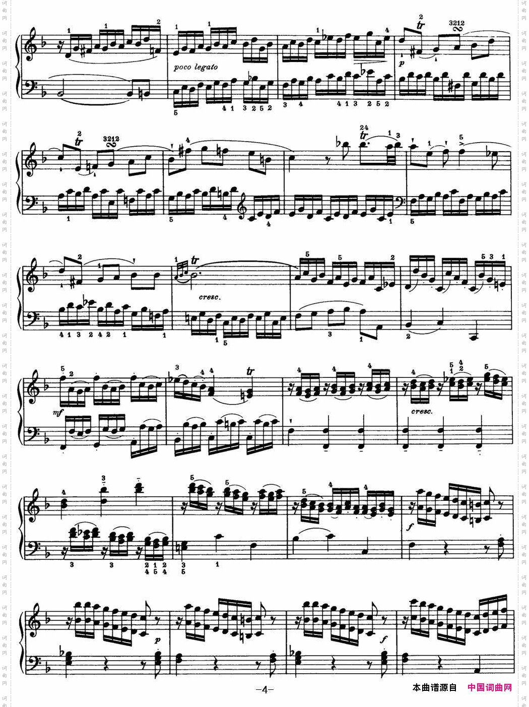 海顿钢琴奏鸣曲HobXVI47inFmajor