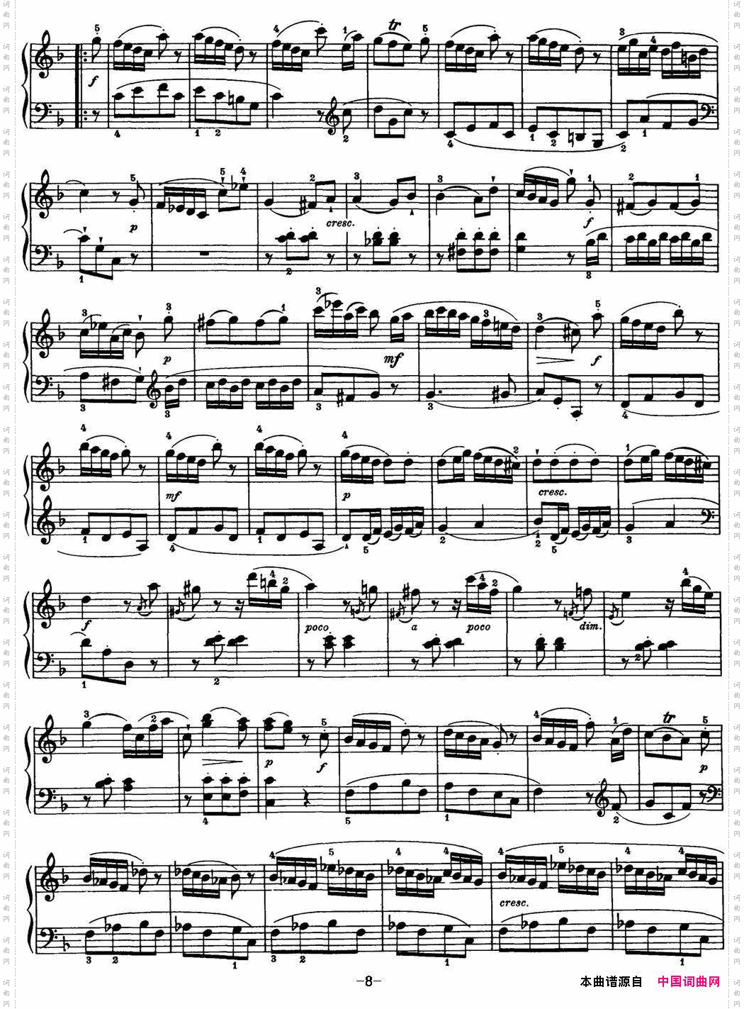 海顿钢琴奏鸣曲HobXVI47inFmajor