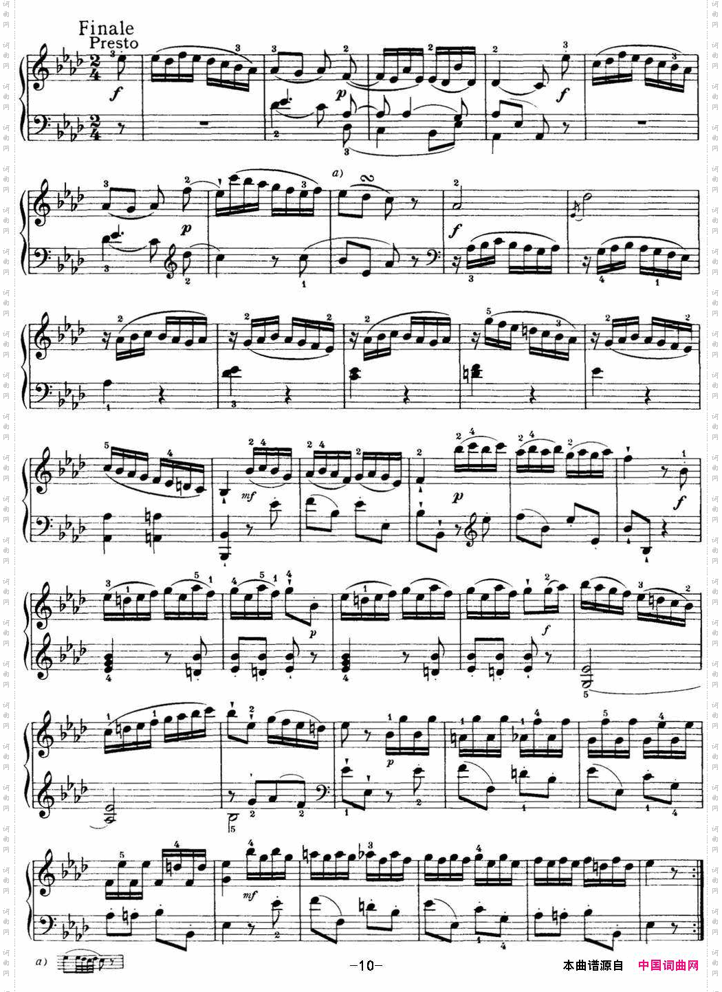 海顿钢琴奏鸣曲HobXVI46DivertimentoAbmajor