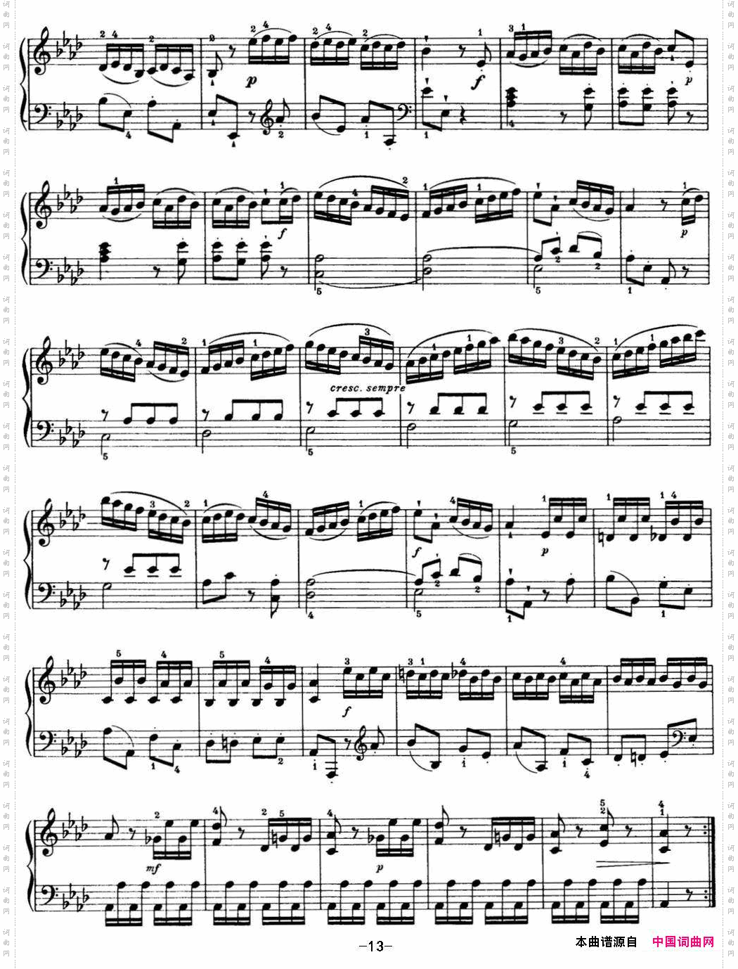 海顿钢琴奏鸣曲HobXVI46DivertimentoAbmajor