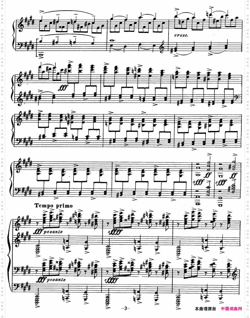 拉赫玛尼诺夫钢琴前奏曲Op.3No.2