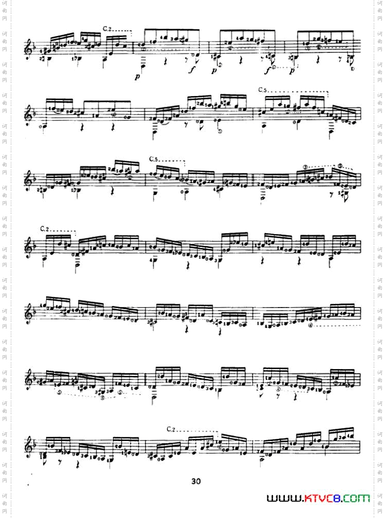 恰空舞曲古典吉他