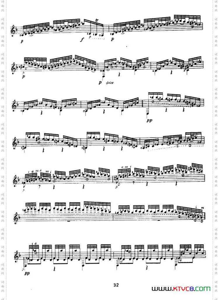 恰空舞曲古典吉他