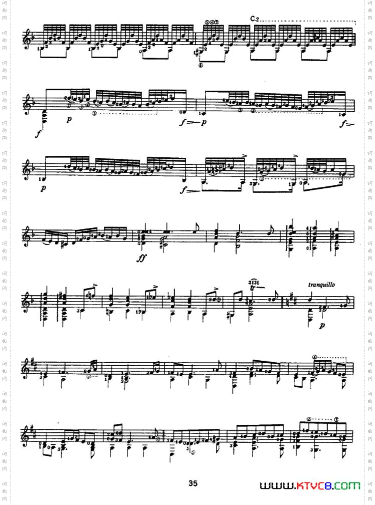恰空舞曲古典吉他
