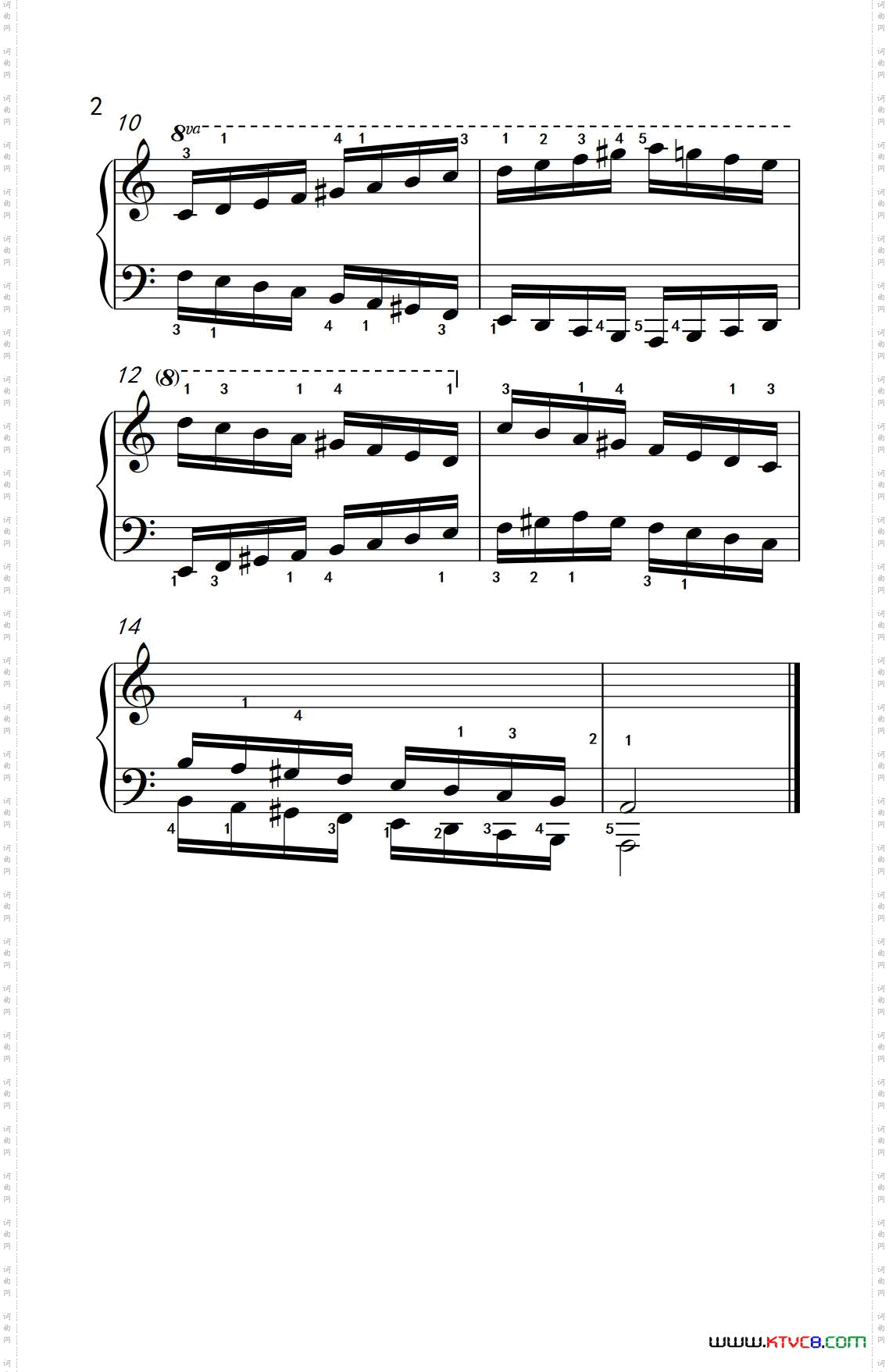 A小调音阶反向四个八度儿童钢琴练习曲