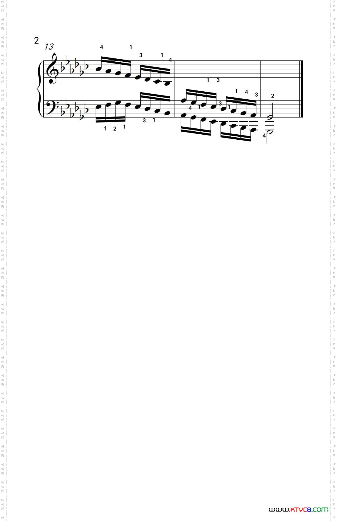 降G大调音阶反向四个八度孩子们的钢琴音阶、和弦与琶音2_降G大调音阶反向四个八度孩子们的钢琴音阶、和弦与琶音 2