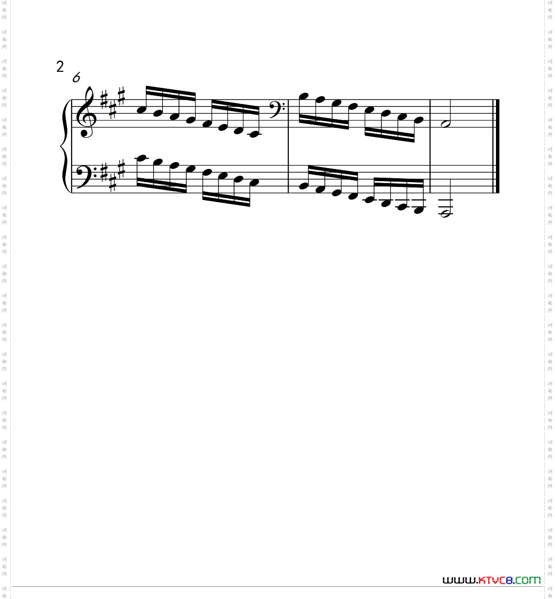 第四级A大调音阶中国音乐学院钢琴考级作品1~6级_第四级 A大调音阶中国音乐学院钢琴考级作品1~6级